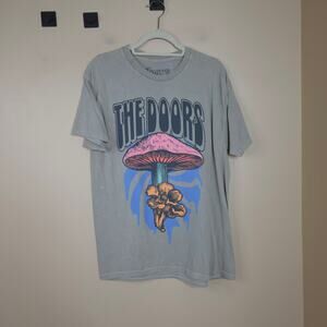 The Doors Short Sleeve Mushroom Graphic Tee in Tan Size L